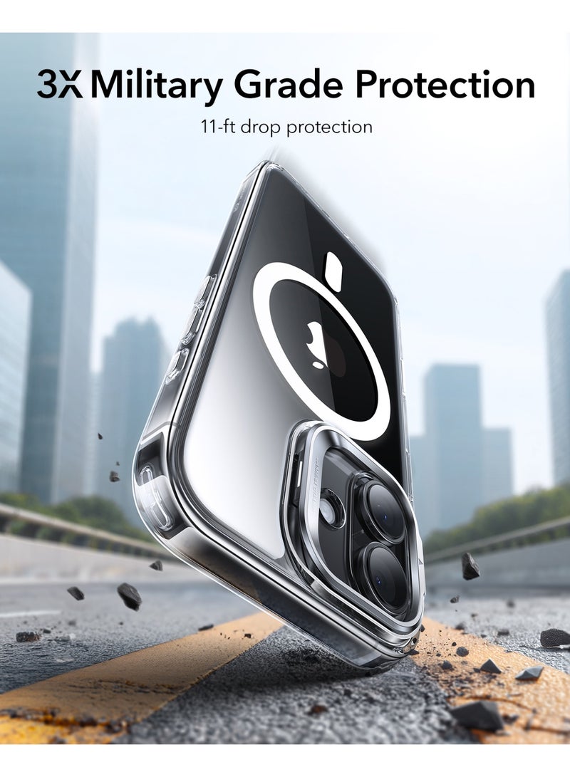 ESR iPhone 17 HaloLock Classic Hybrid Case with Stand – MagSafe Compatible Cover with Camera Control Button Military-Grade Drop Protection And Shock-Absorbing Corners - Clear - Image 2