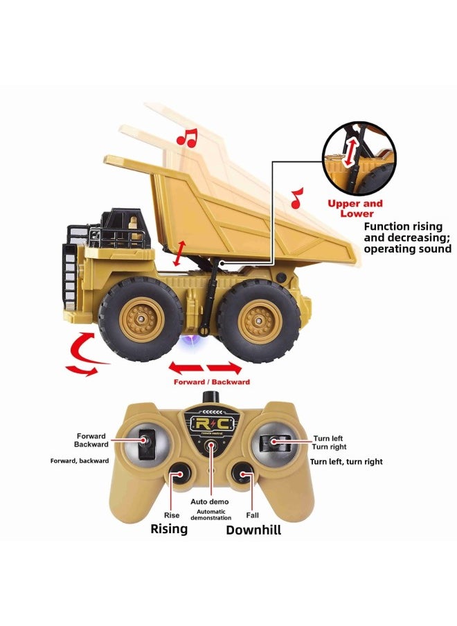Generic Children's Oversized Remote Control Excavator Rechargeable Remote Control Electric Engineering Vehicle Digging Outdoor Boy Gift-Color:Qh207-2d Light Music Spray Crane  - Image 4