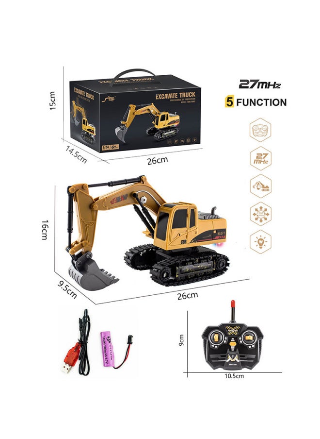 Generic Children's Oversized Remote Control Excavator Rechargeable Remote Control Electric Engineering Vehicle Digging Outdoor Boy Gift-Color:Qh207-2d Light Music Spray Crane  - Image 2