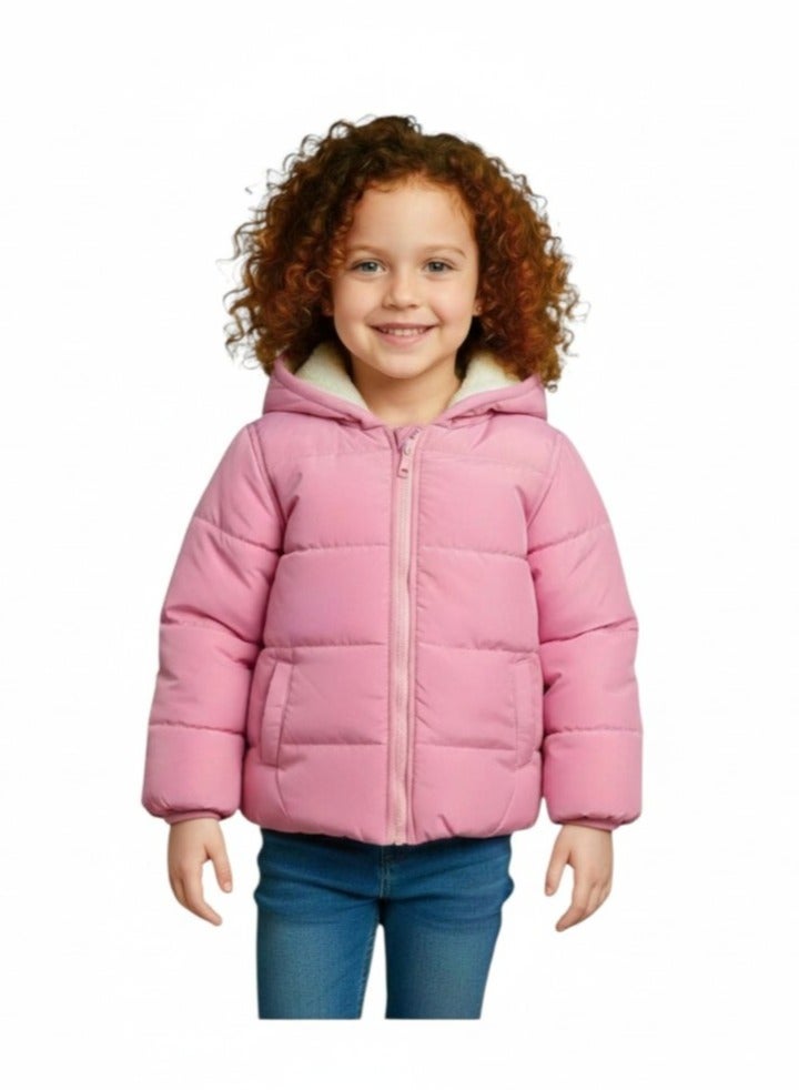 Baby Co. Waterproof Fleece Lined Pink Jacket - Image 1
