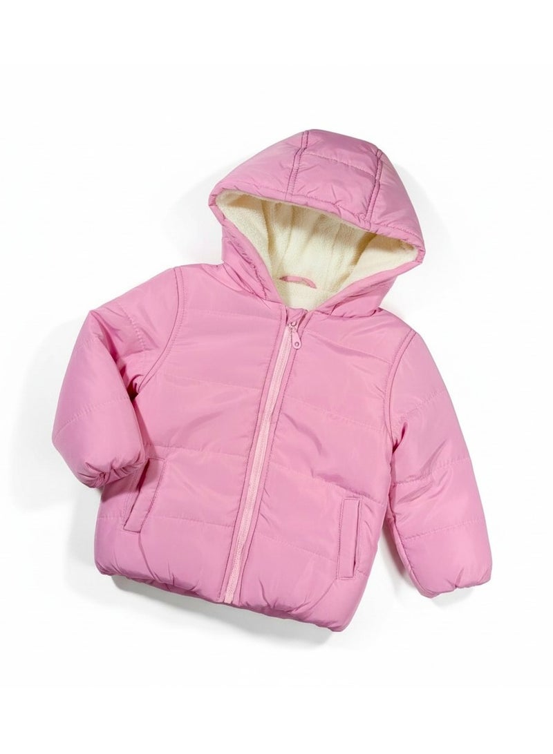 Baby Co. Waterproof Fleece Lined Pink Jacket - Image 3