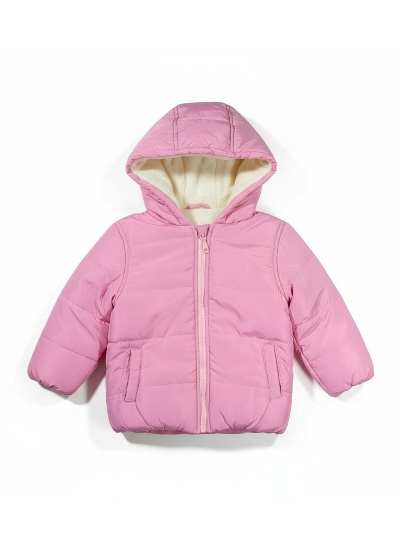 Baby Co. Waterproof Fleece Lined Pink Jacket - Image 2