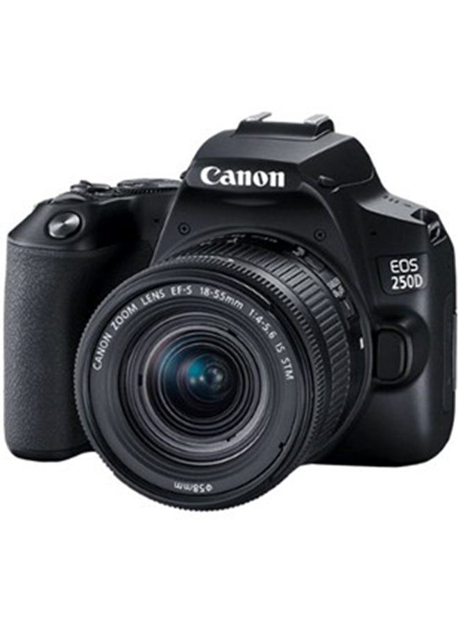 كانون كاميرا DSLR طراز EOS 250D بعدسات EFS 18-55 DC III بتركيز 24.1 ميجابكسل ومستشعر APS-C بمعدل 5 إطارات في الثانية مع شاشة لمس متغيرة الزاوية لأفلام بجودة 4K تدعم الواي فاي والبلوتوث - Image 2