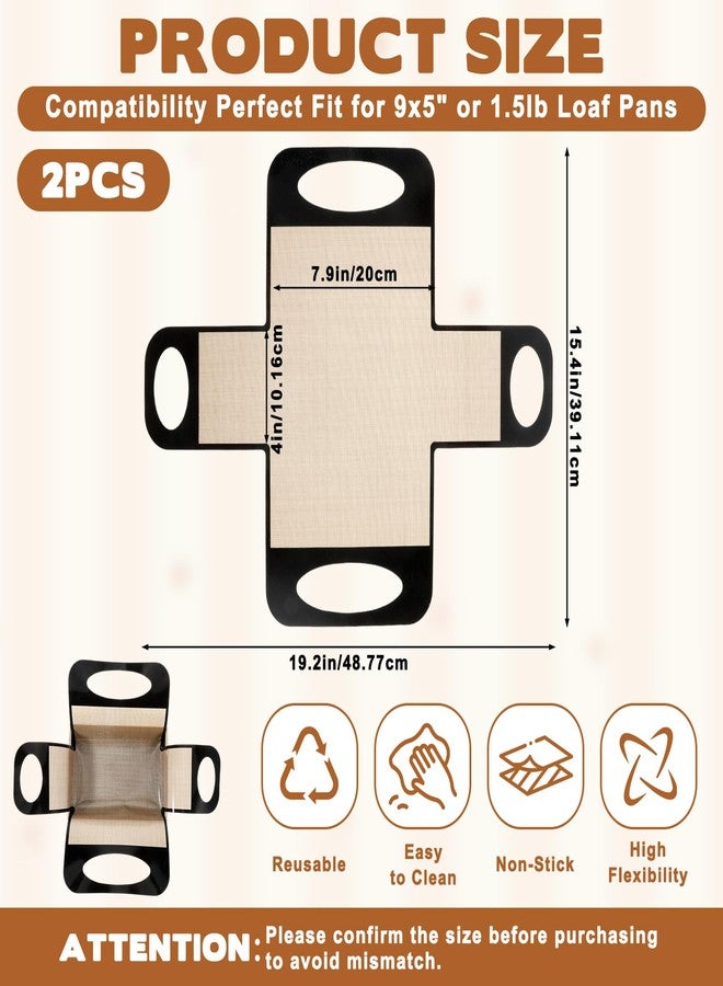 Psyqtsuary 2 Pack Silicone Bread Loaf Pan Liners, Silicone Dough Mat Bread Pan Liners Reusable Baking Sheet Liner Sourdough Baking Mat Food-Grade Easy Clean Dough Transfer Tool - Image 2
