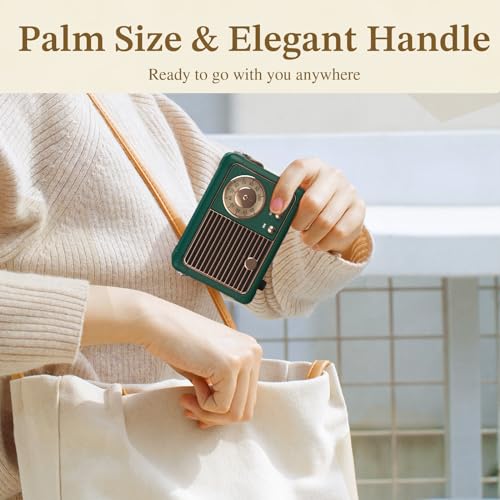 PRUNUS J-999 Retro Bluetooth Speaker,Vintage Decor,Mini Wireless Bluetooth Speaker,Cute Old Fashion Style Support USB/TF Card/AUX for Kitchen Desk Bedroom Office Party Outdoor(Green) - Image 5