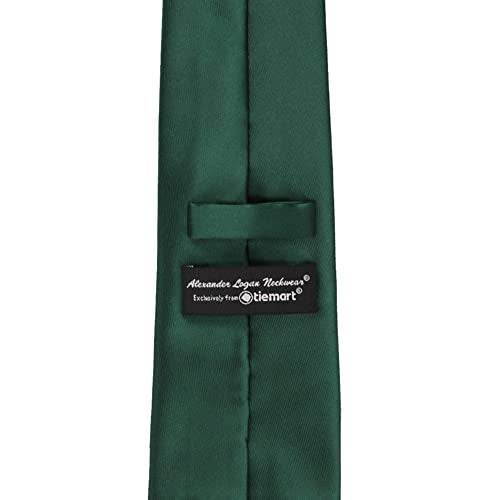 tiemart Solid Color Necktie (Hunter Green) - Image 4