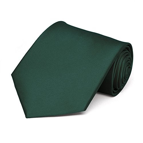 tiemart Solid Color Necktie (Hunter Green) - Image 1