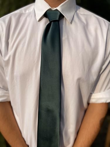 tiemart Solid Color Necktie (Hunter Green) - Image 3