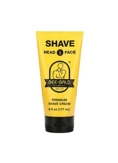 Bee Bald Shave Head And Face Premium Shave Cream 6 fl oz 177 ml  - Image 1