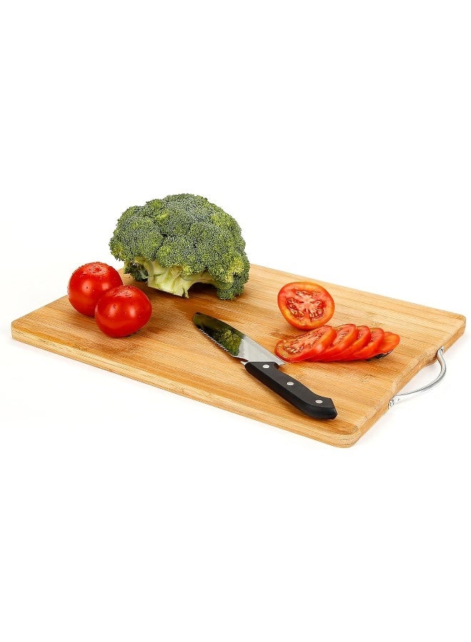 MOMENT ألواح تقطيع من الخيزران للمطبخ، لوح تقطيع خشبي كبير جداً مع أخدود عصير عميق ومقبض، لوح تقطيع ثقيل الوزن - Image 4