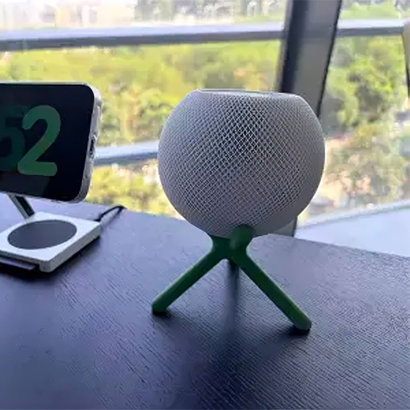 Grey Homepod Mini Compatible Floating Stand Base Anti Slip Holder Desktop Sound Enhancer Aesthetic Ornament Acoustic Elevation Speaker Mount Solid Construction Heavy Duty Home Office Professional Audio Management Premium Architecture Art High Strength - Image 1