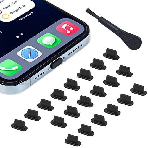imComor 20X Anti Dust Plugs for iPhone 14 14 Pro Max 13 13 Pro Max 12 12 Pro Max 11 11 Pro X XS XR 8 7 iPhone Lightning Charging Port Dust Cover with Cleaning Brush iPhone Silicone Dust Plugs - Image 1