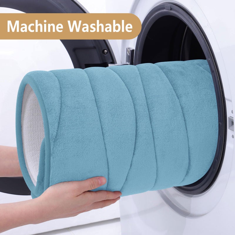 Buganda Memory Foam Bathroom Rug Mat 47x17  Extra Soft and Absorbent Bath Mats  Non-Slip and Machine Washable Bath Rugs for Bathroom Floor Tub and Shower  Blue - Image 4