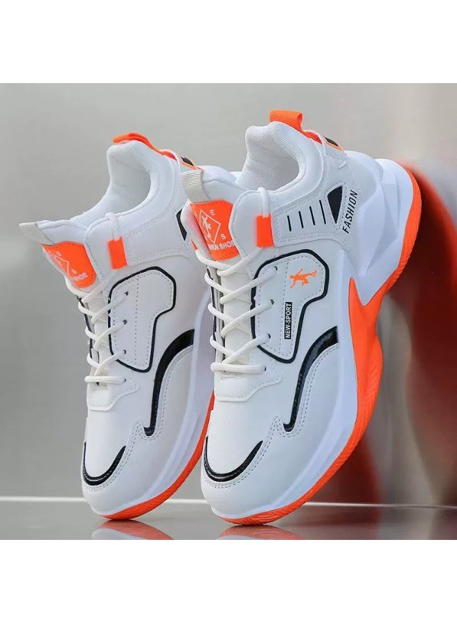 Men's Lace-up Chunky Sneakers, Athletic Shoes, Shock Absorbing And Breathable Shoes For Running Basketball Workout Gym