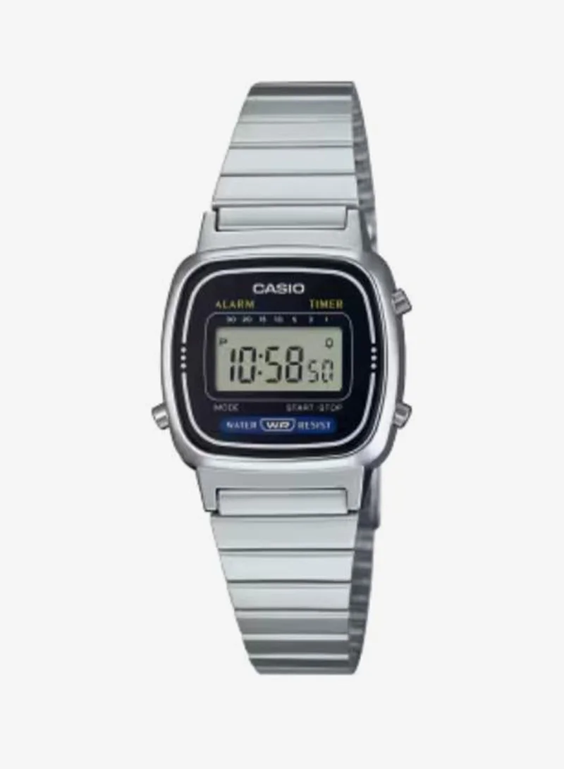 كاسيو Women's Digital Display Watch With Silver Stainless Steel Strap - LA670WD-1DF
