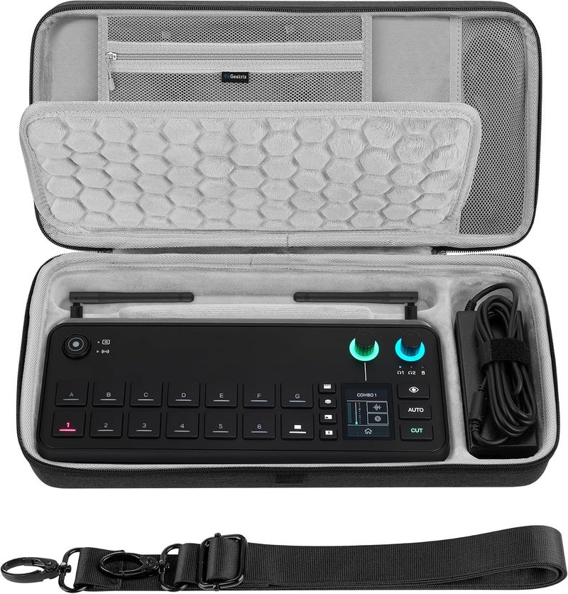 Geekria Audio Interface Carrying Case for RØDE RØDECaster Video - EVA Hard Shell Portable Travel Bag (Dark Gray) - Image 1