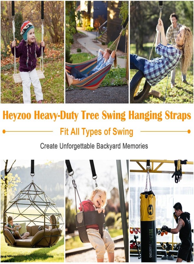 HeyZoo Tree Swing Hanging Kit, 10ft Swing Straps with Safer Carabiners, 360 Degree Swivel and Tree Protection Pads, Swing Set Accessories, Easy Installation - Image 3