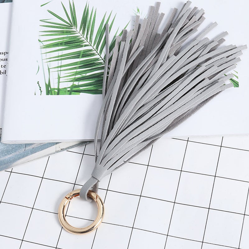 4 Pcs Leather Tassel Keychain Car Keyring Holder Wallet Purse Decor for Women Girls - Image 1