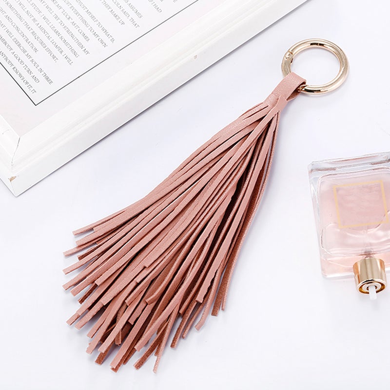 4 Pcs Leather Tassel Keychain Car Keyring Holder Wallet Purse Decor for Women Girls - Image 3