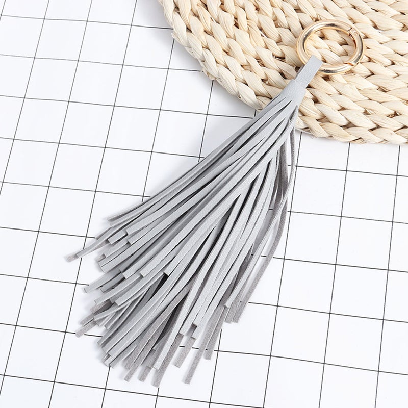 4 Pcs Leather Tassel Keychain Car Keyring Holder Wallet Purse Decor for Women Girls - Image 2