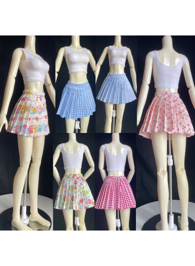1\3bjd Handmade Doll Ye Loli 60CM Doll Fashion Casual Clothes Vest Pleated Skirt-Color:23 Denim Skirt (Denim Fabric)-Height:3 Minutes Bjd Size (same As 3 Minutes)  - Image 2