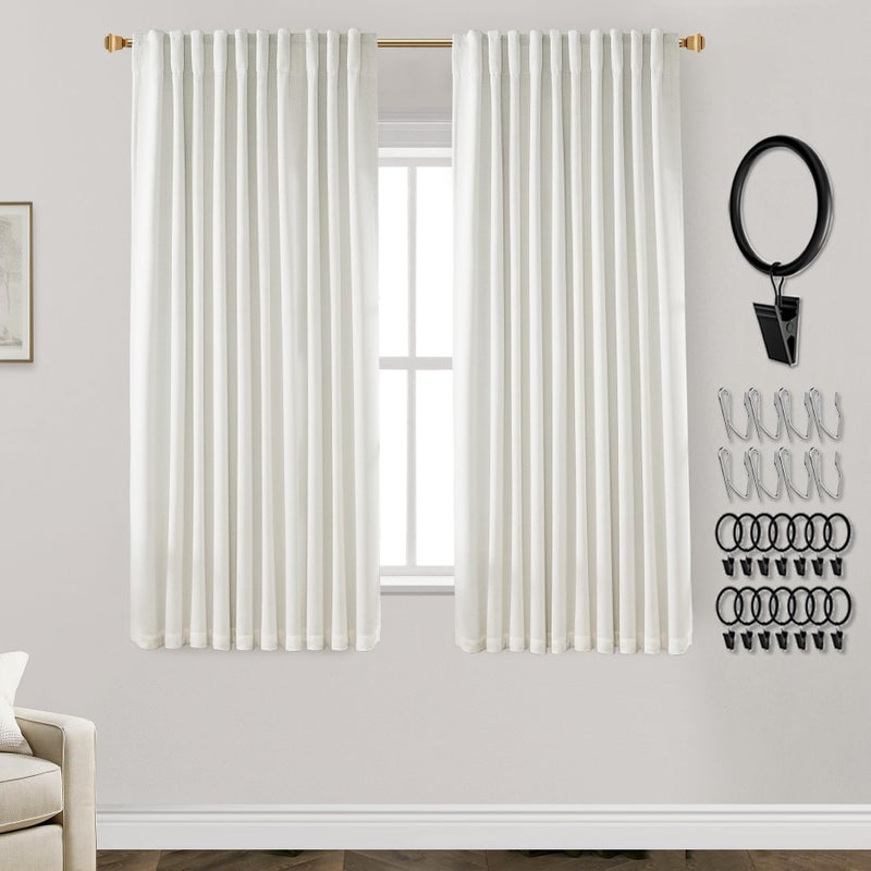 PANELSBURG Extra Wide Blackout Curtains 70 Inches Wide x 63 Inch Length for 72 Inches Width Bedroom Living Room Window Cream - Image 1