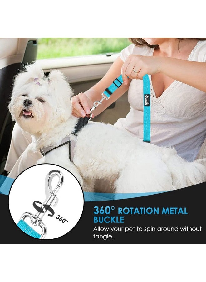 لوكوفي حزام أمان سيارة للكلاب من لوكوفي، قطعتان من حزام أمان مسند الرأس، أحزمة أمان قابلة للتعديل للحيوانات الأليفة مع حبل مرن عاكس لطوق تسخير الكلاب والسفر والاستخدام اليومي (أزرق تيفاني، مسند رأس + مشبك) - Image 4