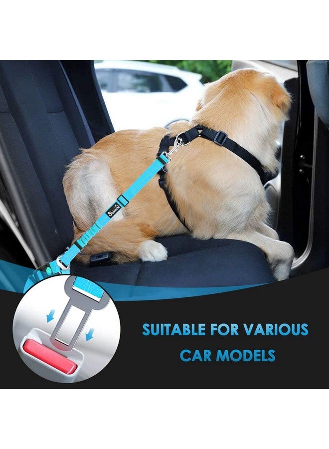 لوكوفي حزام أمان سيارة للكلاب من لوكوفي، قطعتان من حزام أمان مسند الرأس، أحزمة أمان قابلة للتعديل للحيوانات الأليفة مع حبل مرن عاكس لطوق تسخير الكلاب والسفر والاستخدام اليومي (أزرق تيفاني، مسند رأس + مشبك) - Image 5