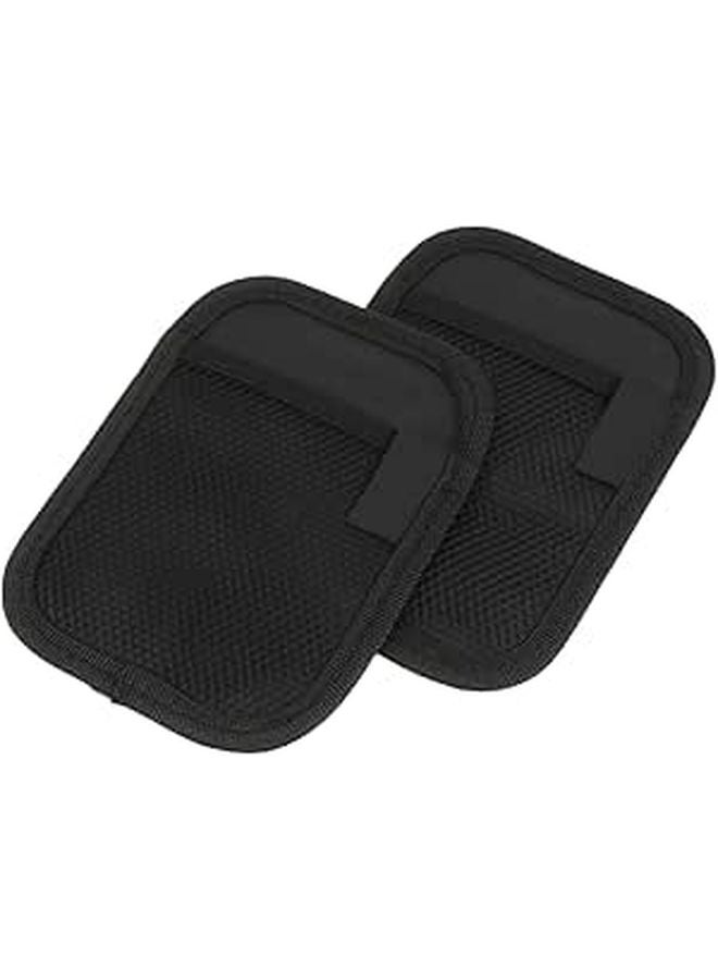 2Pcs Car Backseat Storage Bags Durable PU Material Sticky Mesh Organizer - Image 1