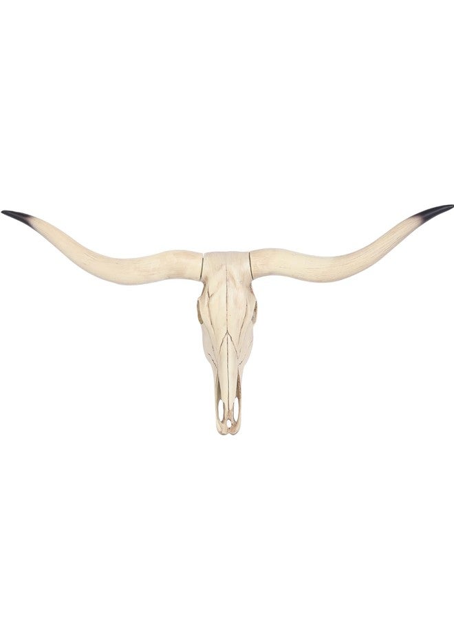 suruim Longhorn Wall Decor Long Horns Wall Decor Resin Long Horn Skull Head Sculpture, Cow Skull Accent for Western Gothic Style, Ranch Farmhouse Living Room Bedroom (A) - Image 1