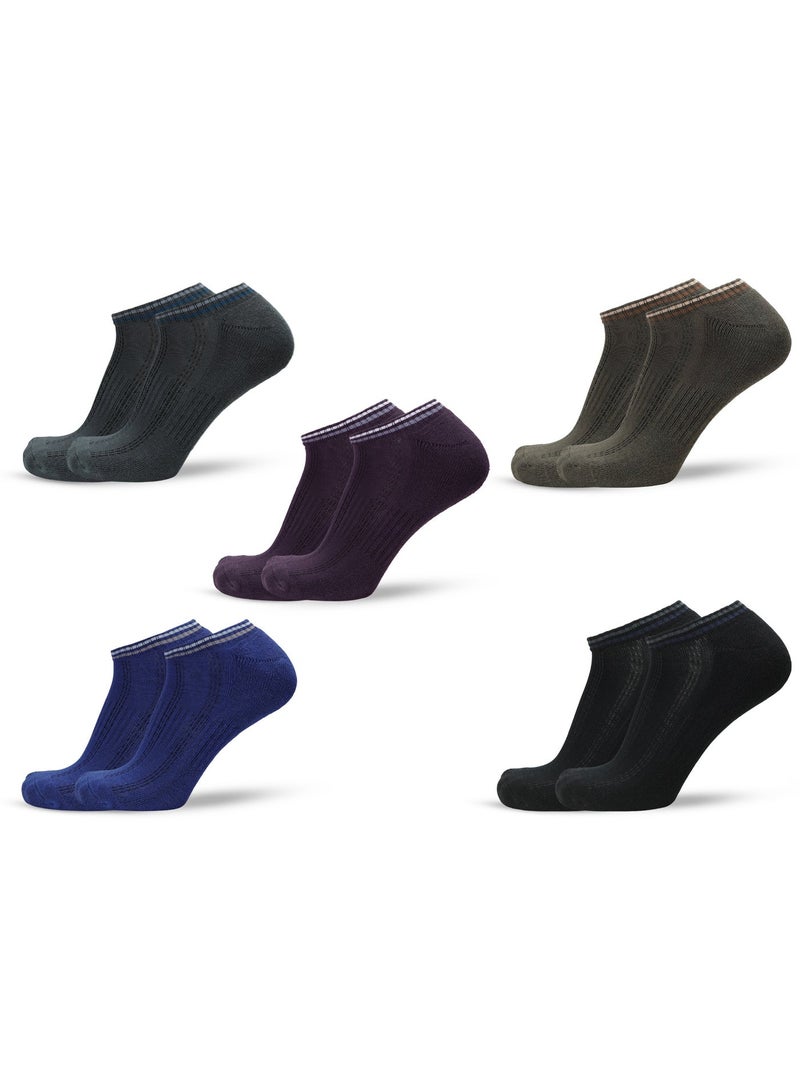 ANCHOR SOCKS Anchor Ankle Length Socks Bundle Cotton Rich Breathable Comfort for Men & Women Pack of 10 Pairs Multicoloured - Image 3