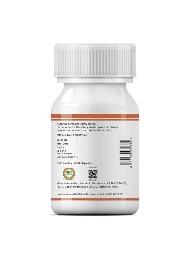 INLIFE Arjuna Capsules 500mg | Herbal Extract | Better Absorption & Reduced Additives than Tablets | Ayurvedic Supplement - 60 Vegetarian Capsules - Image 5