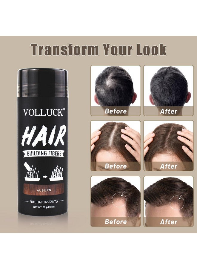 VOLLUCK Hair Fibers For Thinning Hair For Women And Men, Hair Color For Gray Hair Coverage Thicker Fuller Hair Loss Instantly Hair Building Fibers Root Touch Up Natural Formula 28G (Auburn) - Image 2