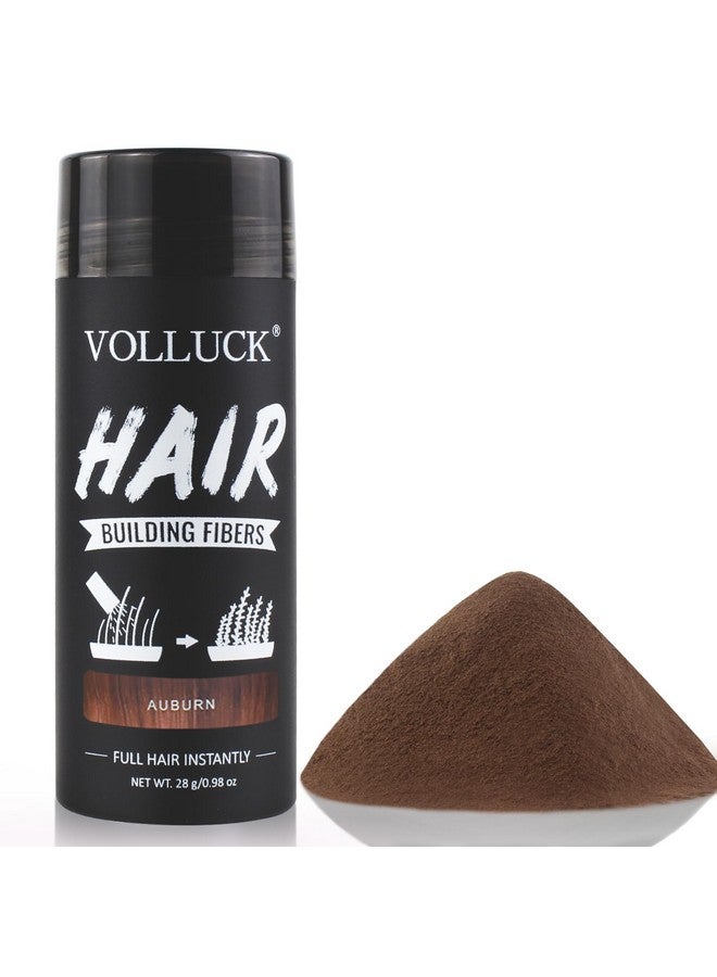 VOLLUCK Hair Fibers For Thinning Hair For Women And Men, Hair Color For Gray Hair Coverage Thicker Fuller Hair Loss Instantly Hair Building Fibers Root Touch Up Natural Formula 28G (Auburn) - Image 1