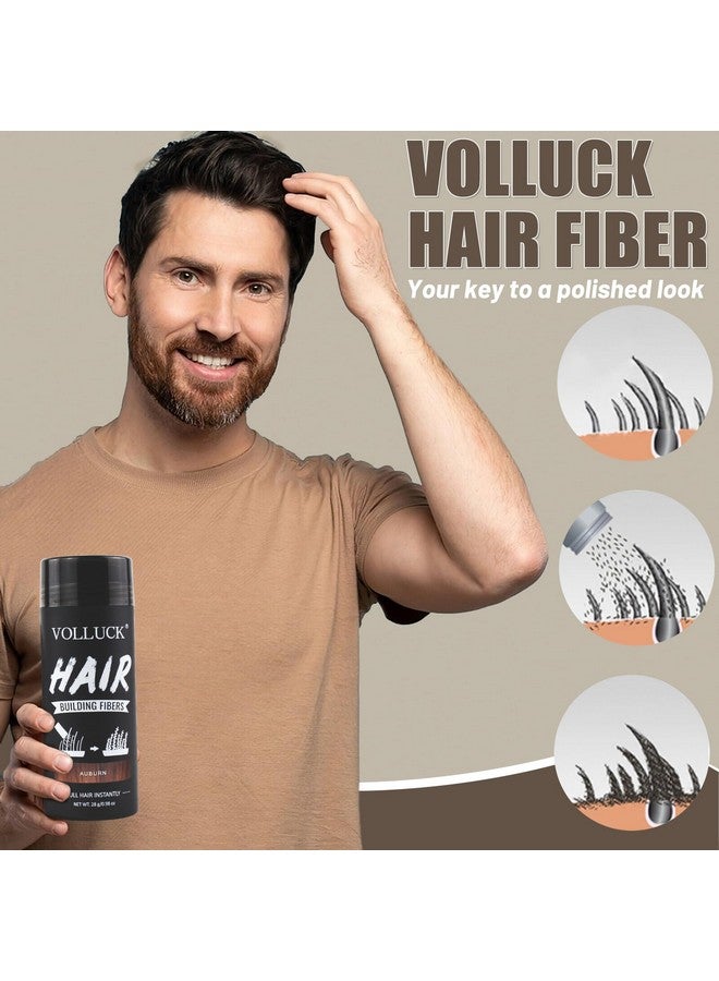 VOLLUCK Hair Fibers For Thinning Hair For Women And Men, Hair Color For Gray Hair Coverage Thicker Fuller Hair Loss Instantly Hair Building Fibers Root Touch Up Natural Formula 28G (Auburn) - Image 3