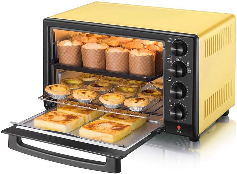 windforgecraft Toaster Oven, 1600W 220V 32L Household Mini Bread Baking Machine, Intelligent Timing Baking, Stainless Steel Accessories, Includes Baking Pan And Rack - Image 1