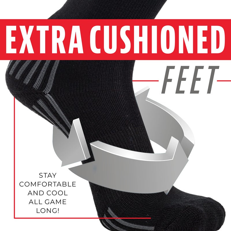 Franklin Sports Youth-Baseball+ Softball Socks - Black Baseball + Softball Knee Socks for Kids - Boys + Girls Tall Sports Socks - Youth Small - Image 3