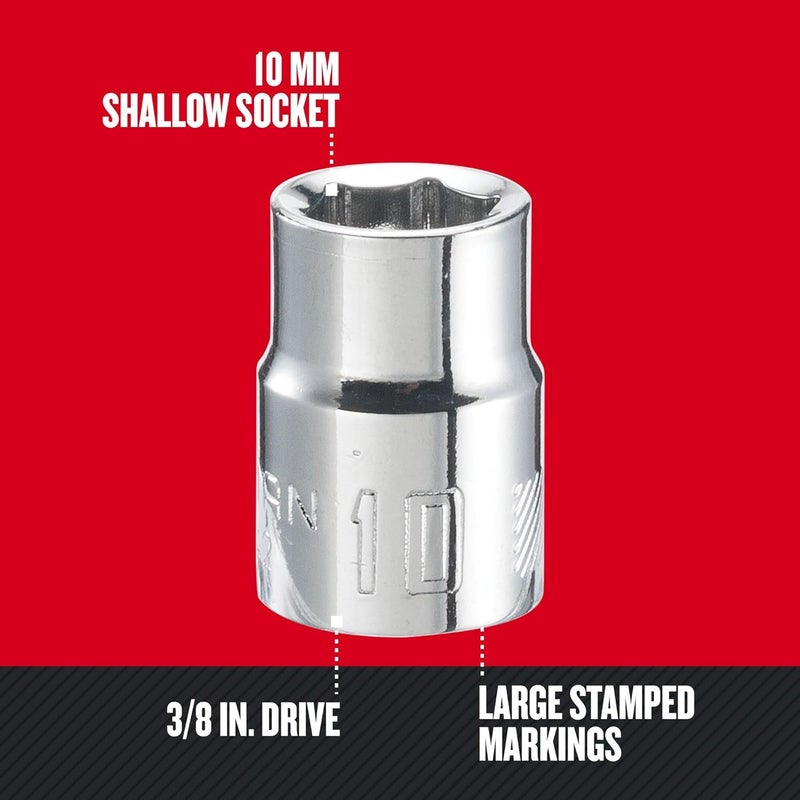 CRAFTSMAN CRAFTSMAN Shallow Socket Metric 38Inch Drive 10mm 6Point CMMT43542  - Image 2