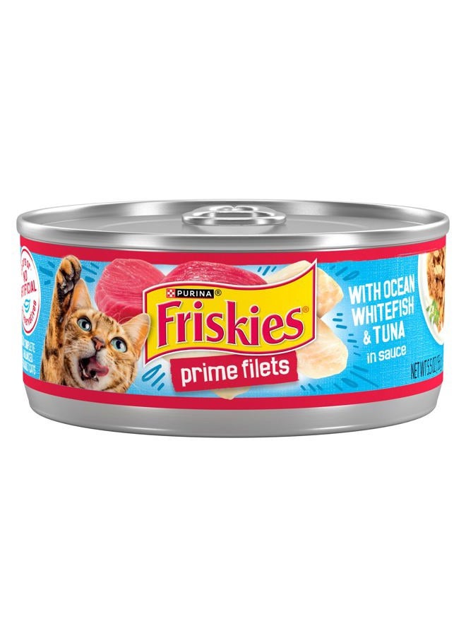 Friskies Prime Fillets with Ocean Whitefish & Tuna In Sauce Canned Cat Food 24-5.5oz Cans by - Image 1
