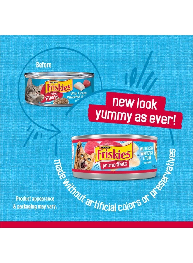 Friskies Prime Fillets with Ocean Whitefish & Tuna In Sauce Canned Cat Food 24-5.5oz Cans by - Image 2