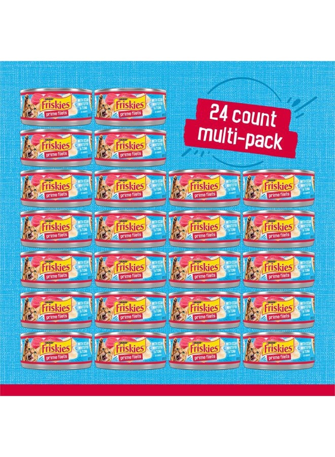 Friskies Prime Fillets with Ocean Whitefish & Tuna In Sauce Canned Cat Food 24-5.5oz Cans by - Image 4