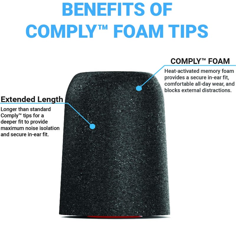 Comply Memory Foam Replacement Ear Tips for Shure Earphones | Superior Noise Isolation, Ultimate Comfort, Secure Fit | Black, Medium (3 Pairs) - Image 4