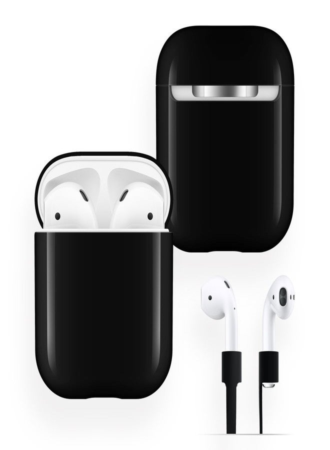 FRTMA AirPods Case Protective, FRTMA Hard PC [No Collect Dust] Cover and Case Compatible with Apple AirPods with Anti-Lost Strap for AirPods Accessories (Black) - Image 1