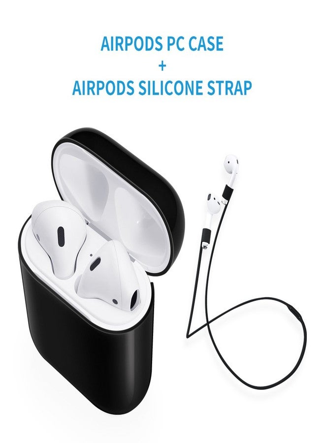 FRTMA AirPods Case Protective, FRTMA Hard PC [No Collect Dust] Cover and Case Compatible with Apple AirPods with Anti-Lost Strap for AirPods Accessories (Black) - Image 3