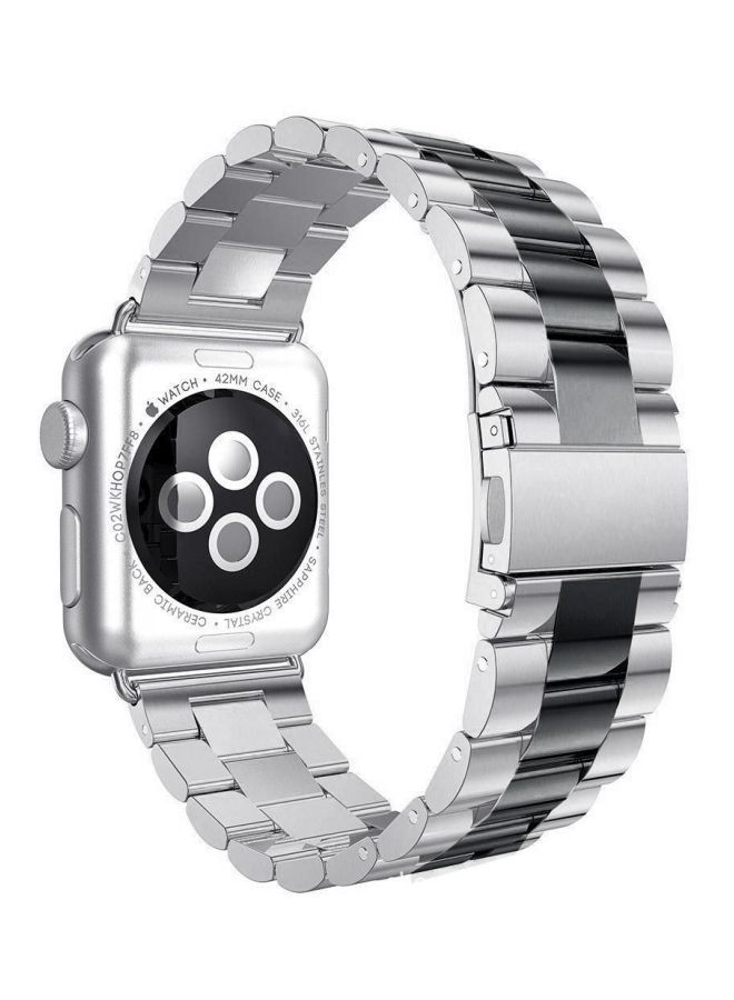 NIBEMINENT Replacement Band For Apple Watch Series 3/2/1 42millimeter Silver/Black - Image 3