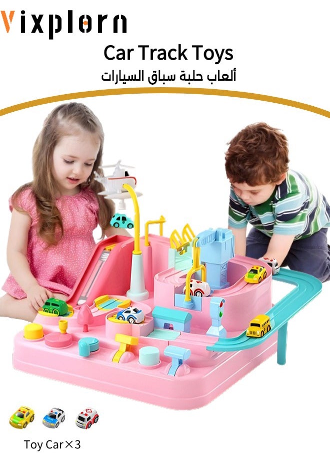 Vixplorn Children's race track toys, car toys for boys and girls over 3 years old, toddler car adventure toys, children's educational games, suitable as gifts for birthdays, Eid al-Fitr, school opening, Ramadan and other festivals  - Image 1