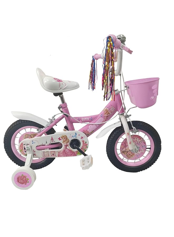 يونايتد دراجة مع سلة للبنات مقاس 14 بوصة، وردي2 - Image 3