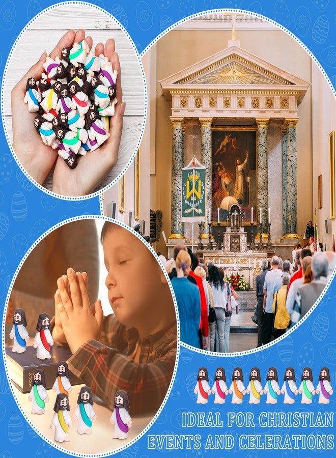 Barydat 200 Pack Mini Jesus Figurines Bulk Tiny Jesus Figures Pocket Rubber Toys to Hide and Seek Christ Savior Religious Party Favors for Easter Church Sunday School Baptism Gifts(Bright Color) - Image 5