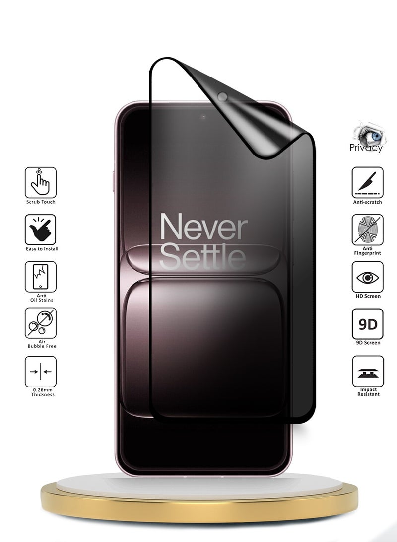 دبليو تيك حماية شاشة مرنة غير لامعة كاملة التغطية بالكامل من Nano Ceramic الخصوصية 5G OnePlus 13T 2025 (MSCNMP) - شفاف/أسود - Image 2