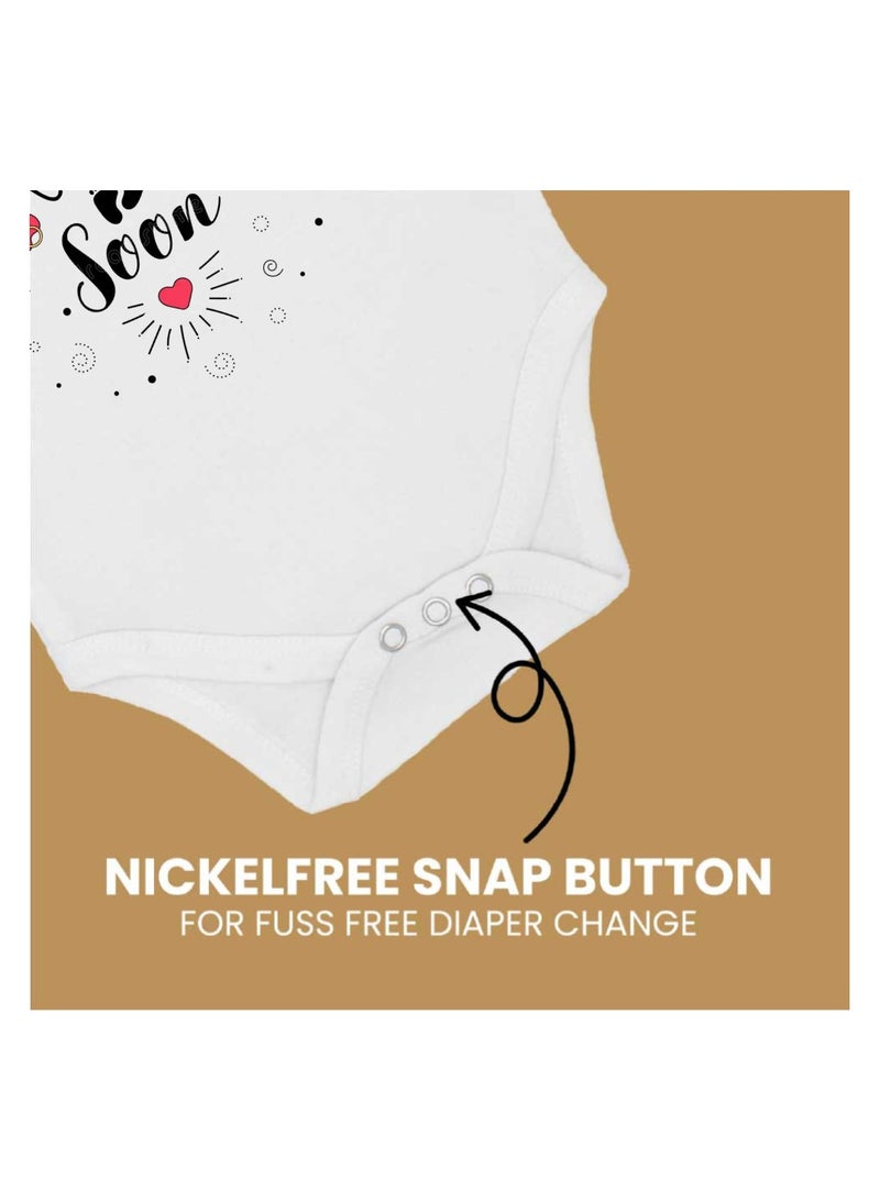 Baby Romper Coming Soon Design–Soft Cotton Short Sleeve Bodysuit For Boys And Girls–Comfortable Unisex Baby Onesie For Newborns,Infants And Toddlers